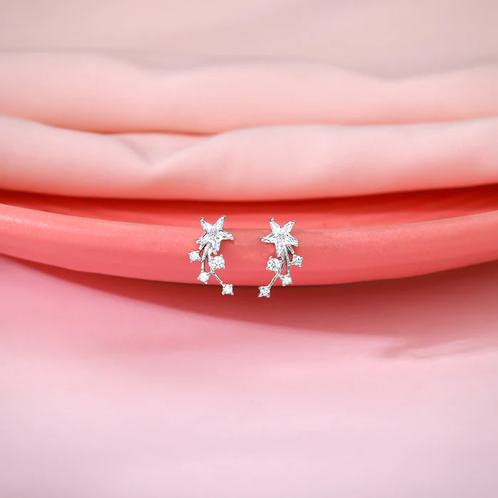 Silver Lucky Star Earrings - Image 2