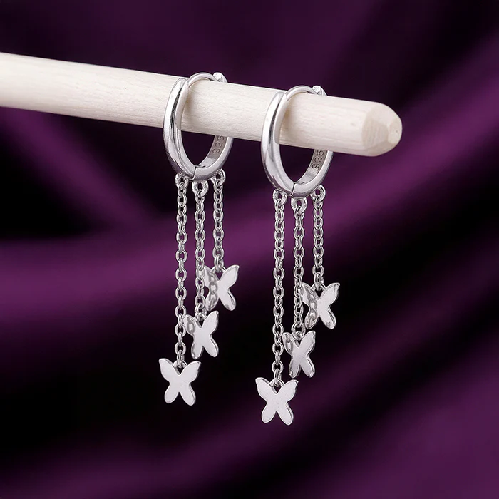 Silver Lunexa Wing Dangler Earrings - Image 2