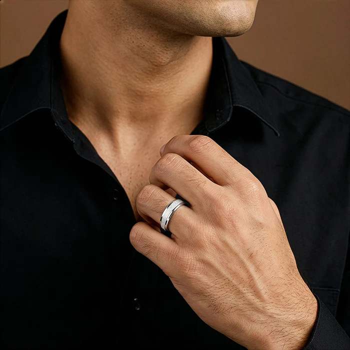 Silver Majestic Shine Band For Him (Size 17) - Image 3
