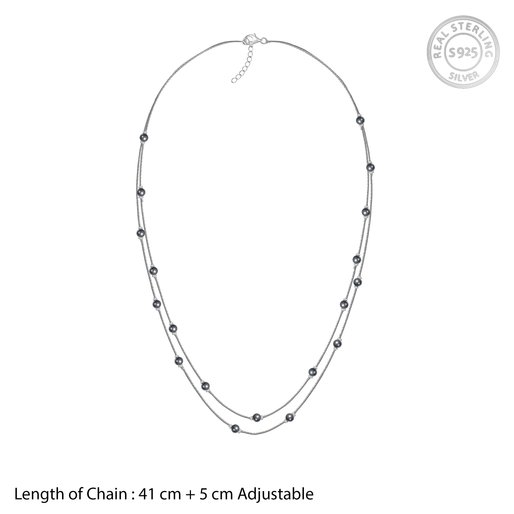 Silver Marilyn Layered Pearl Necklace - Image 4