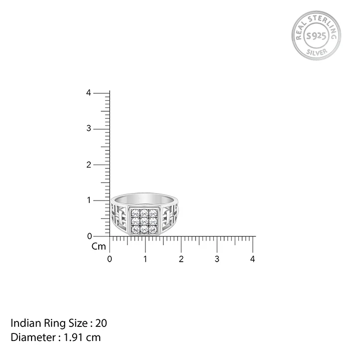 Silver Matrix Cross Ring For Him - Image 6