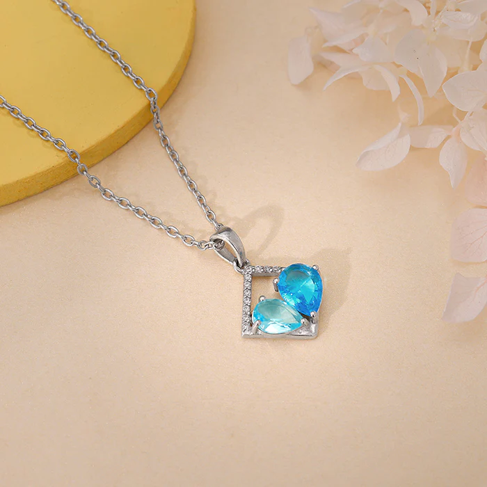 Silver Met Love Pendant With Link Chain - Image 2