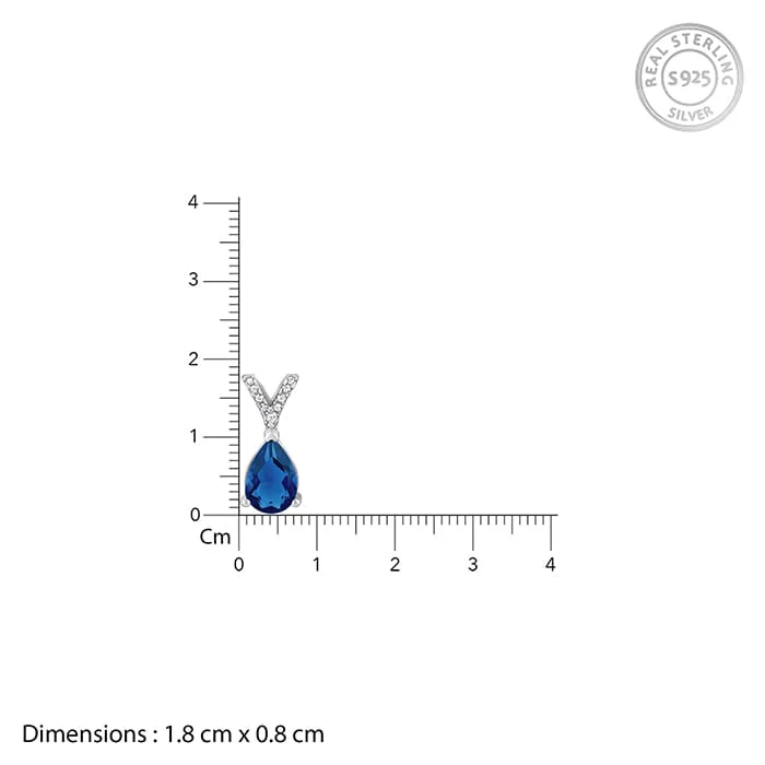 Silver Midnight Blue Pendant With Link Chain - Image 6