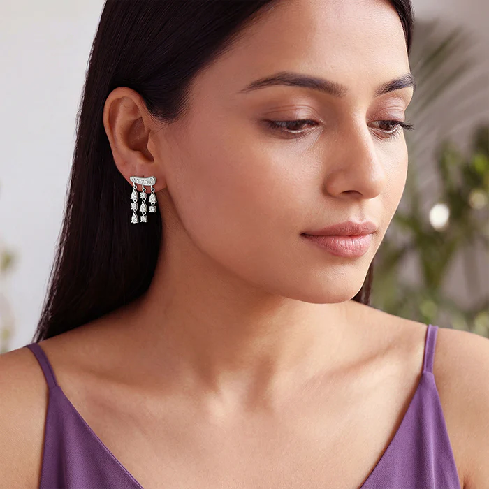 Silver Midnight City Earrings - Image 2