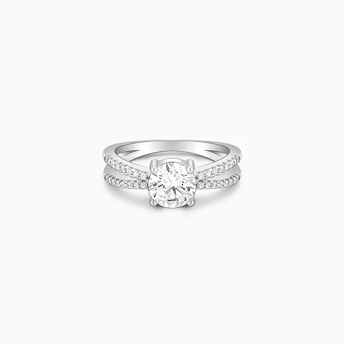 Silver Midnight Glitter Ring