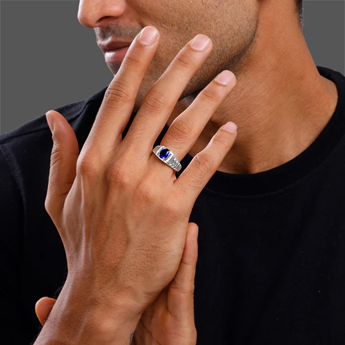 Silver Midnight Royalty Ring For Him - Image 3