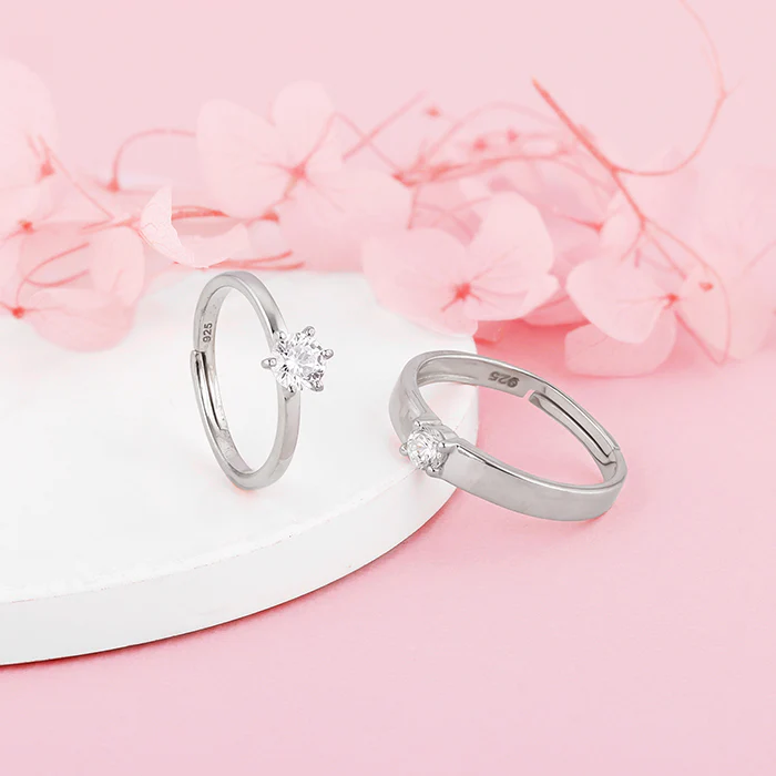 Anushka Sharma Silver Minimal Couple Rings - Image 2