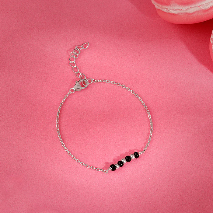 Silver Minimal Nazariya Kids Anklet - Image 3