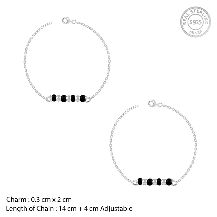Silver Minimal Nazariya Kids Anklet - Image 8