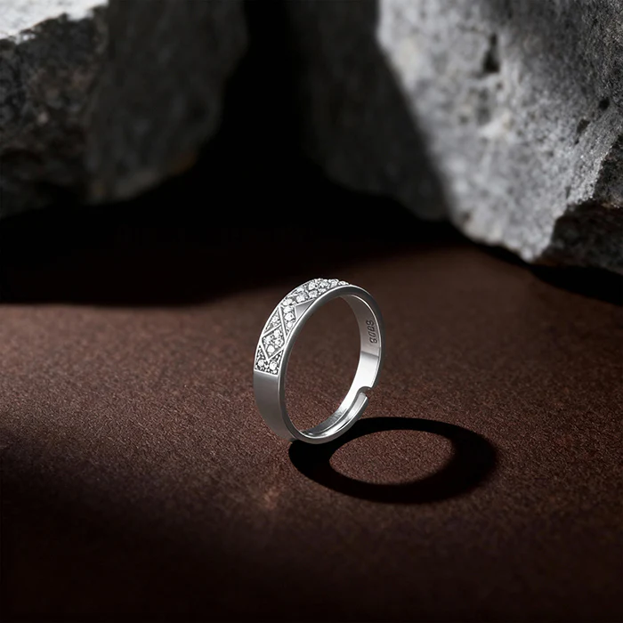 Silver Modern Minimalism Ring For Him - Image 2