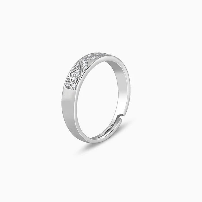 Silver Modern Minimalism Ring For Him - Image 4