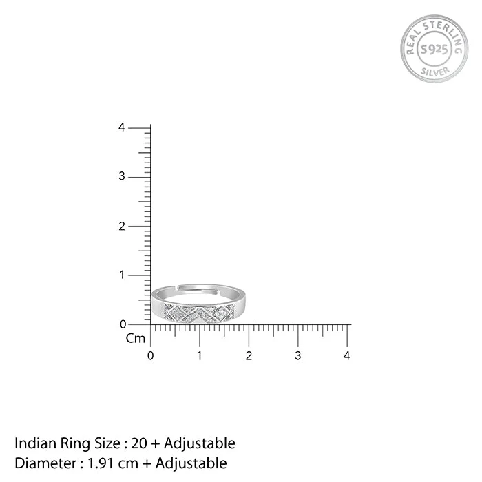 Silver Modern Minimalism Ring For Him - Image 6