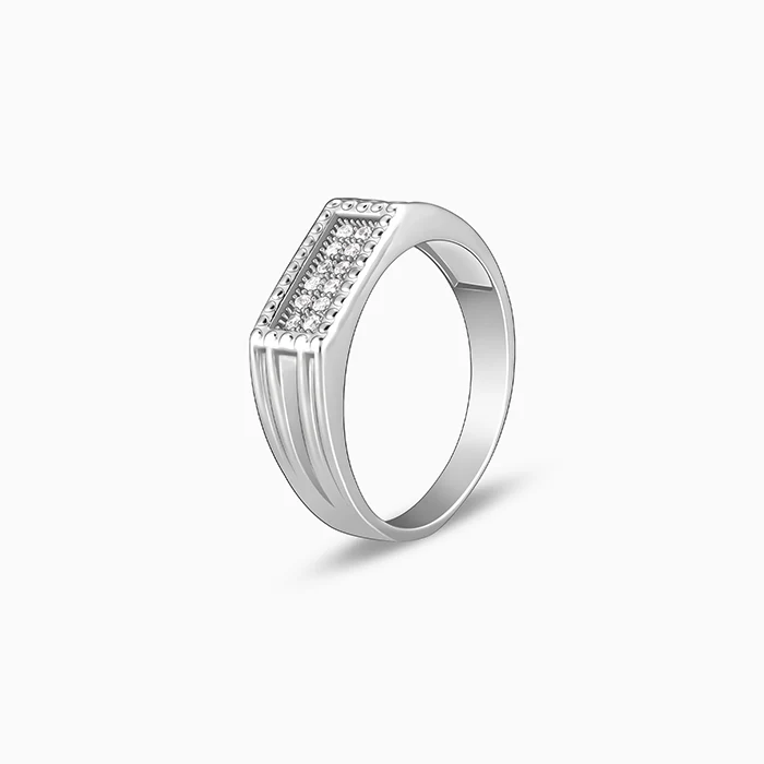 Silver Modern Simplicity Ring For Him - Image 4