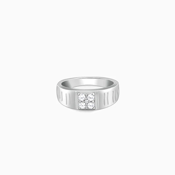 Silver Monolith Ring For Him