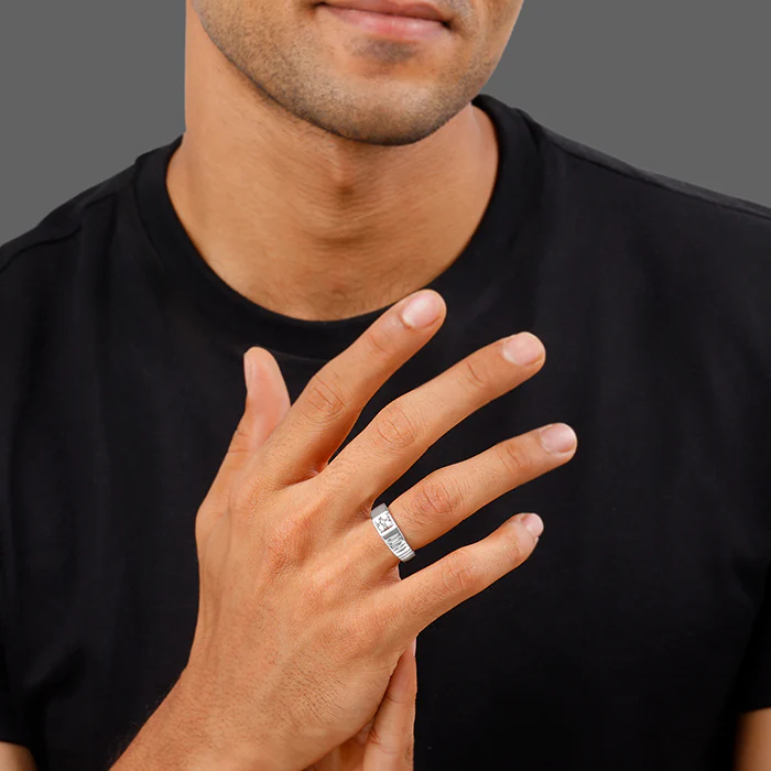 Silver Monolith Ring For Him - Image 3