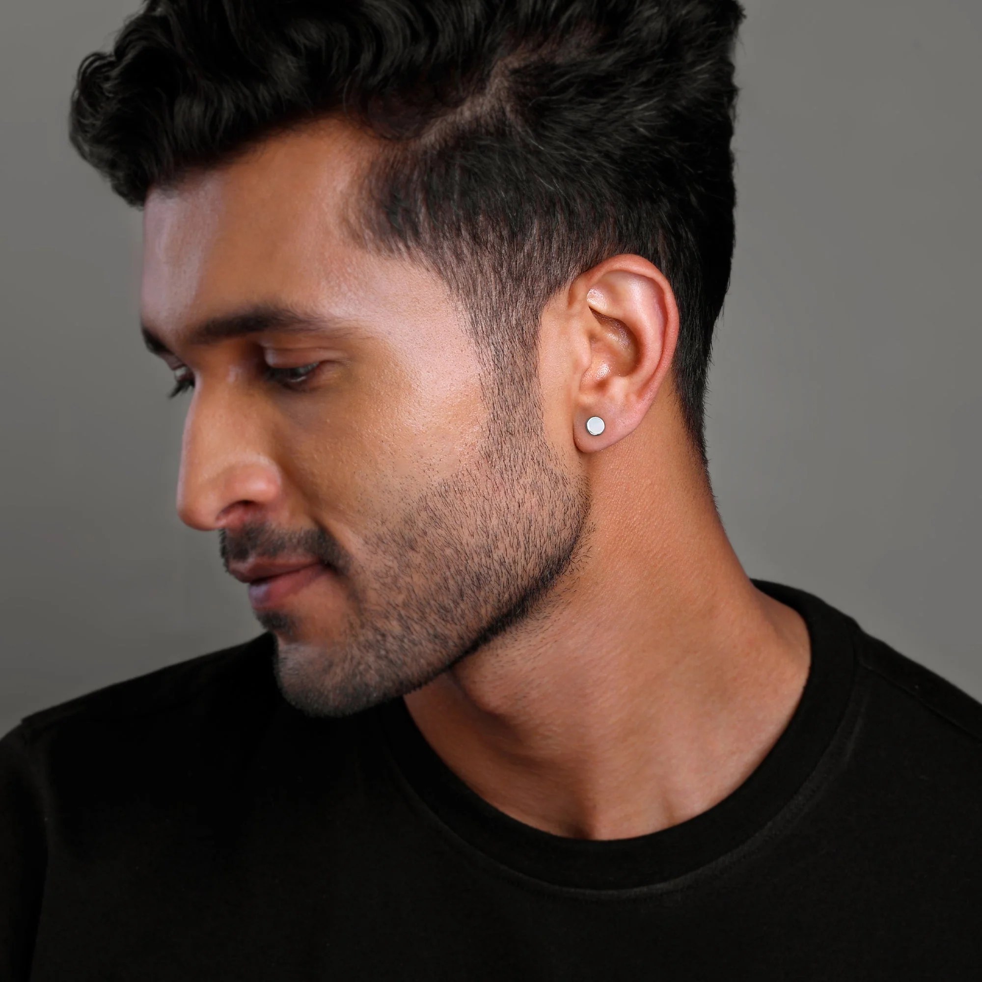Silver Moonlet Stud For Him - Image 4