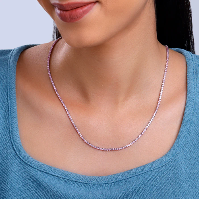 Silver Moonlit Grace Tennis Necklace - Image 3