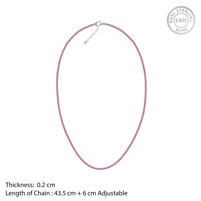 Silver Moonlit Grace Tennis Necklace - Image 4