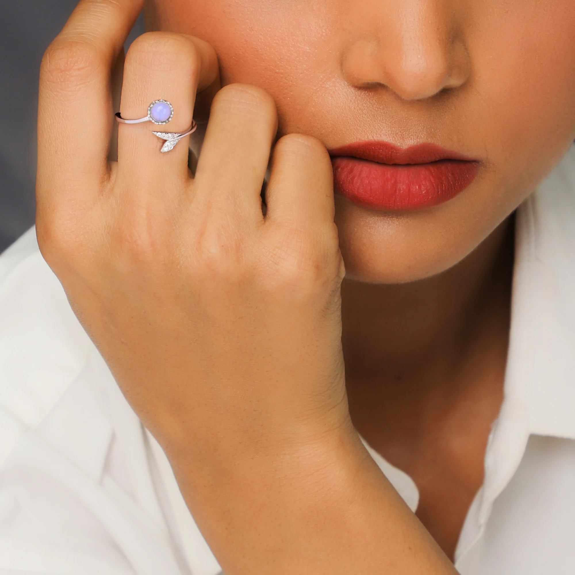 Silver Moonstone Visionary Ring - Image 2