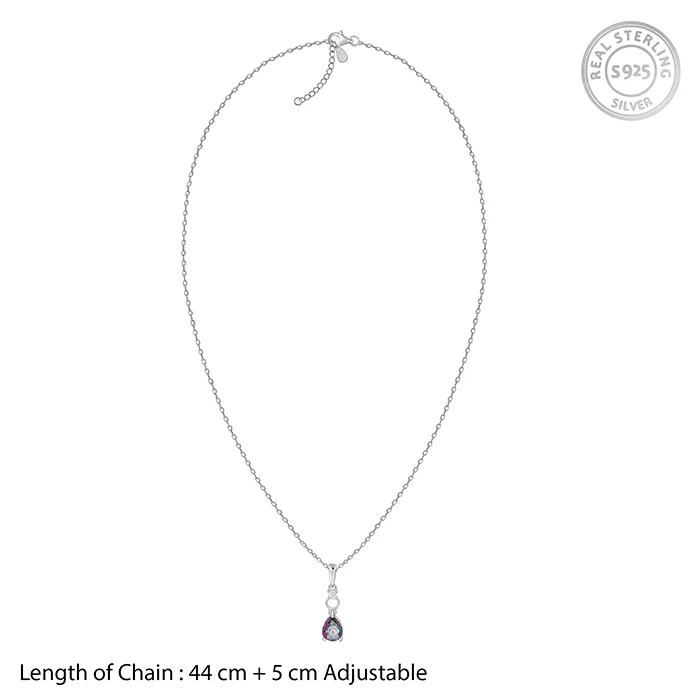 Silver Mystic Topaz Pendant With Link Chain - Image 6