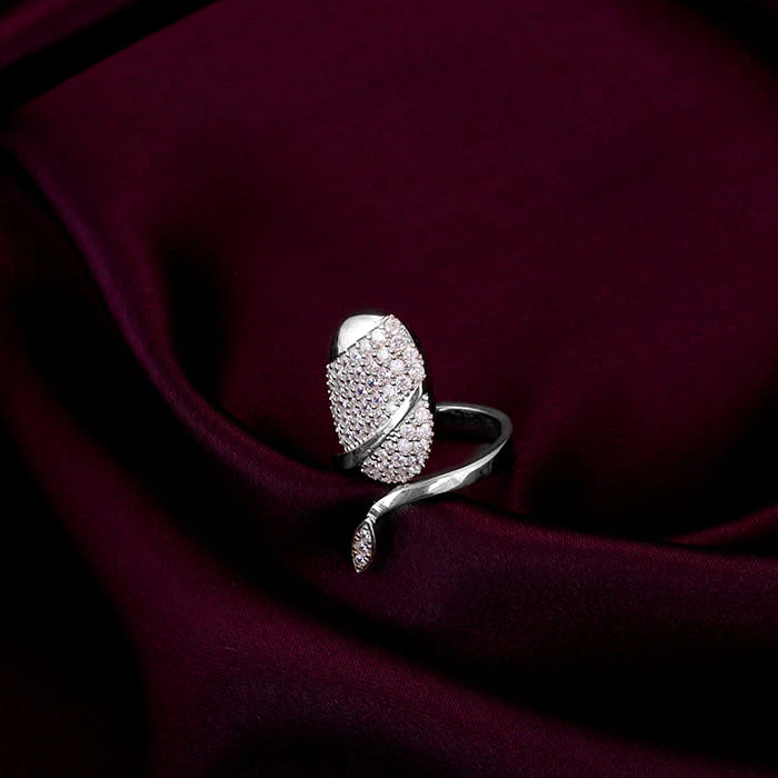 Silver Mystical Snake Nail Ring - Image 2