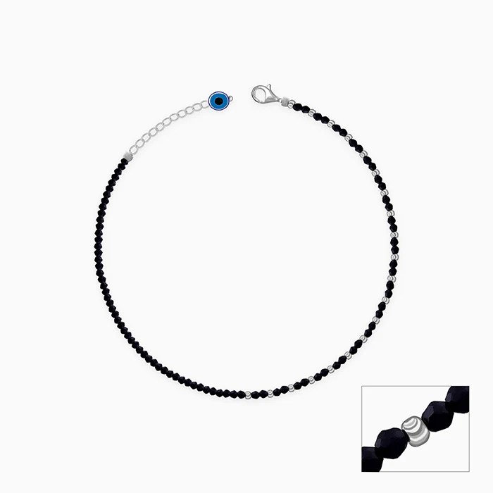 Silver Obsidian Nazariya Anklet - Image 3