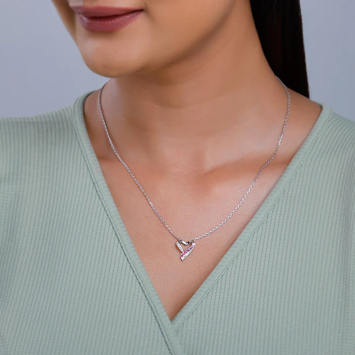 Silver Ombre Heart Necklace - Image 3