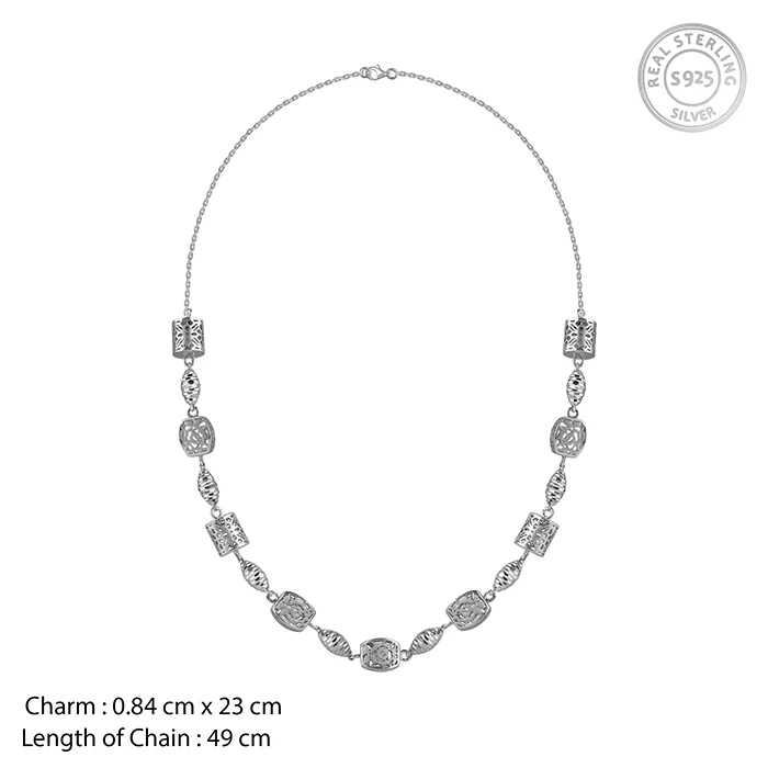Silver Opaline Grace Necklace - Image 4