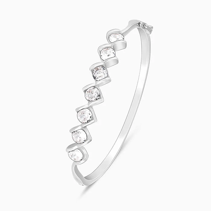 Silver Zircon Order of Opulence Bangle Bracelet - Image 4