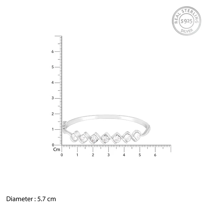 Silver Zircon Order of Opulence Bangle Bracelet - Image 5