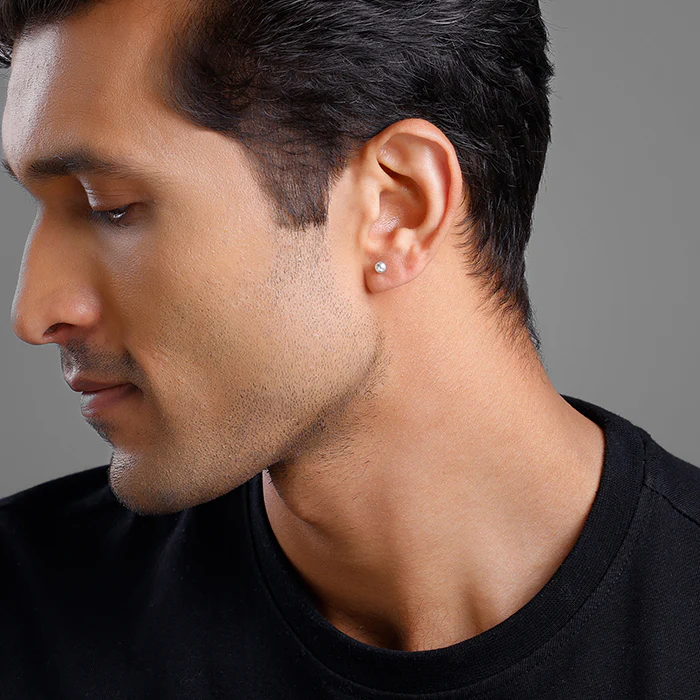 Silver Opulent Stud For Him - Image 4