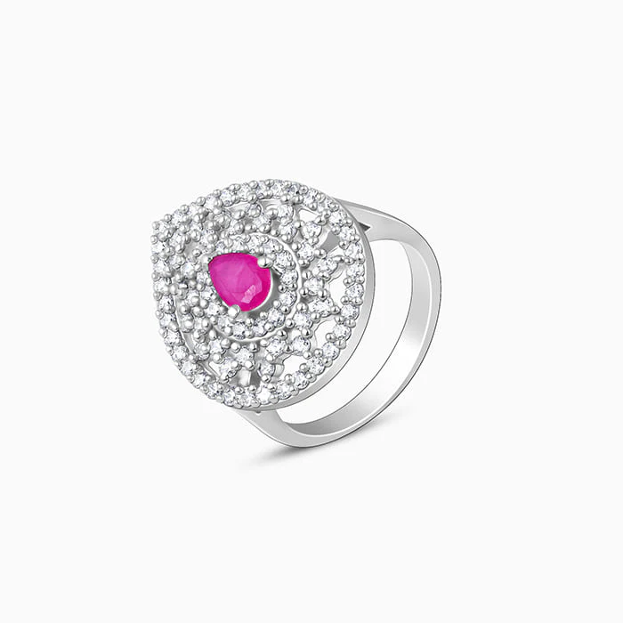 Silver Opulent Teardrop Ring - Image 4