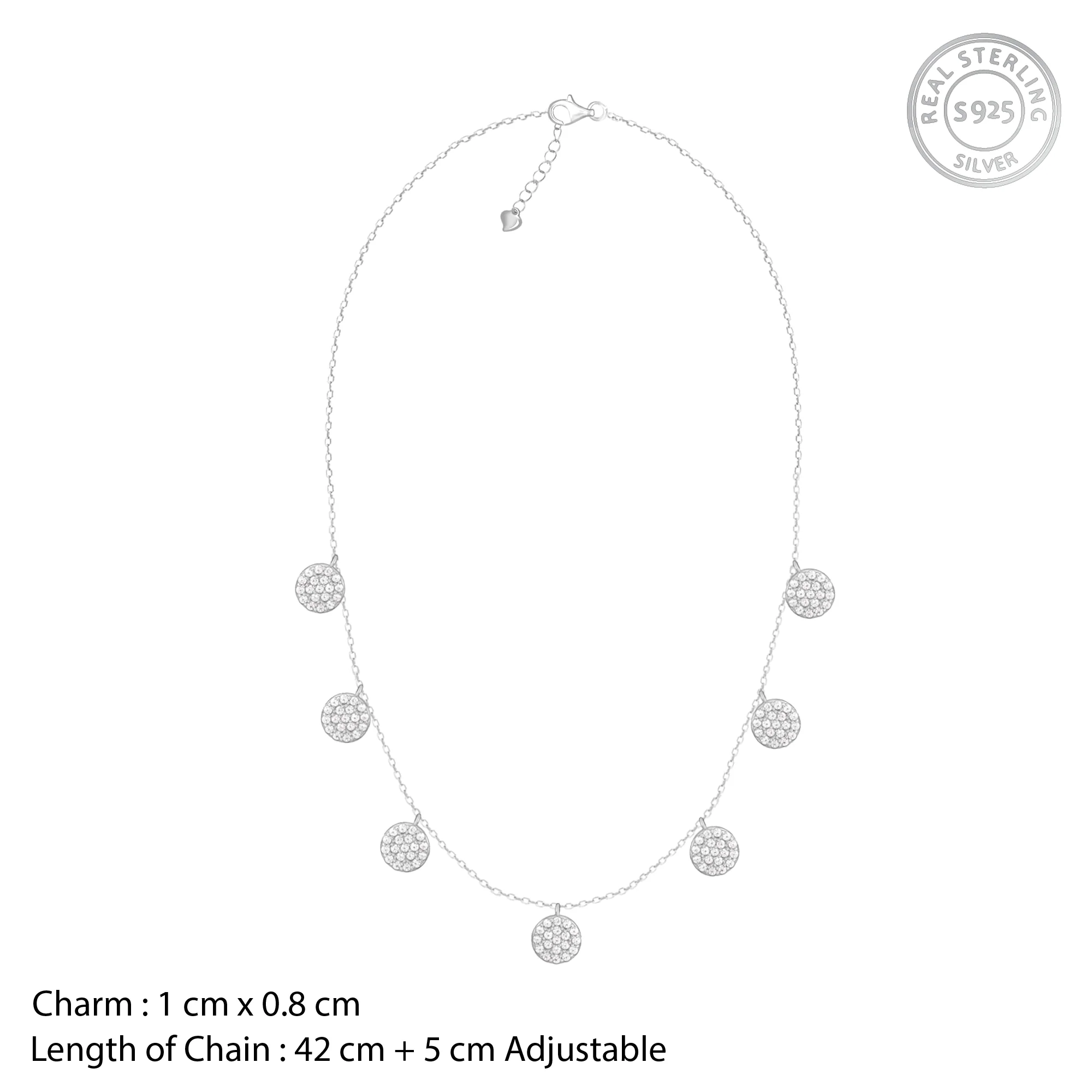 Silver Oval Charm Necklace - Image 4