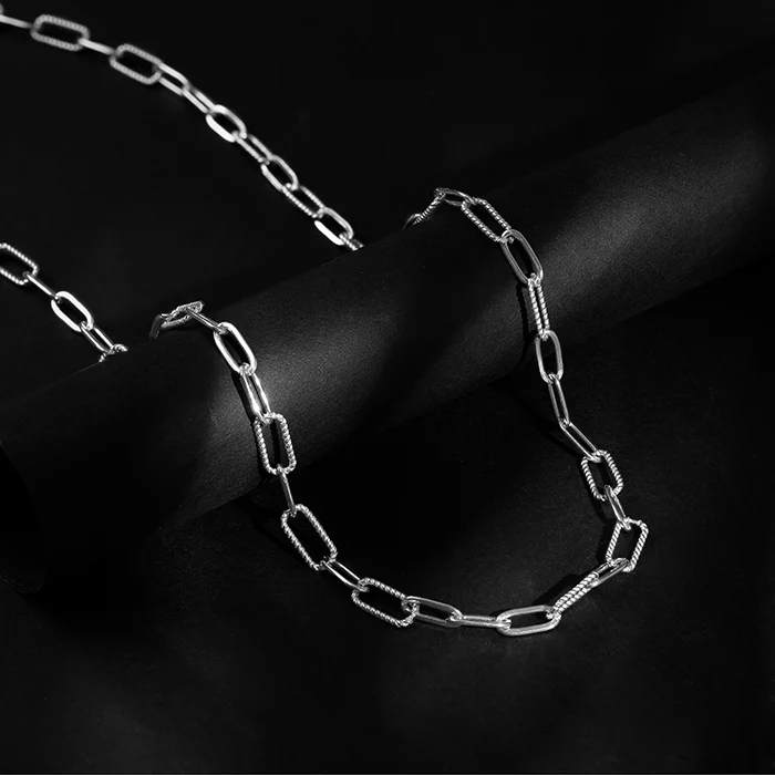 Silver Paperclip Chain For Him - Image 2
