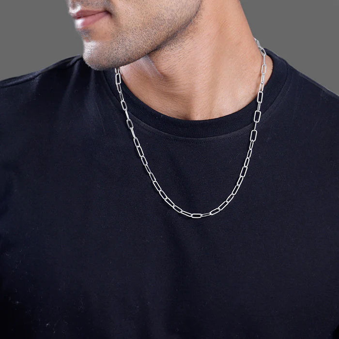 Silver Paperclip Chain For Him - Image 3