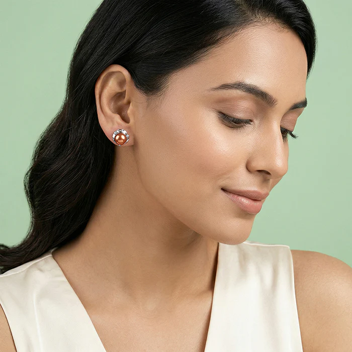 Silver Paulette Pearl Stud Earrings - Image 3
