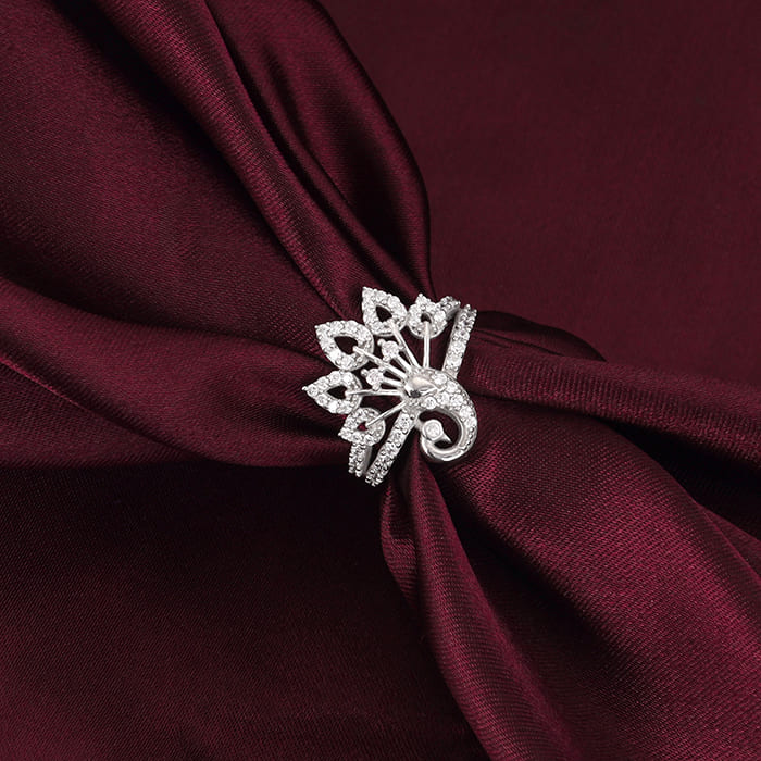 Silver Peacock On a Throne Ring - Image 2