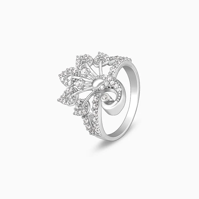 Silver Peacock On a Throne Ring - Image 4