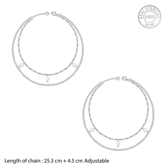 Silver Pearl Mist Anklet - Image 4