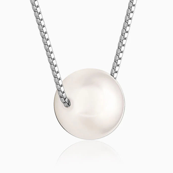 Anushka Sharma Silver White Pearl Moon Necklace - Image 8