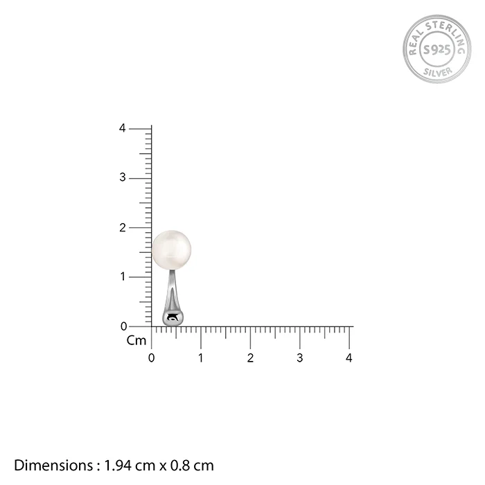 Silver Penelope Pearl Earrings - Image 5