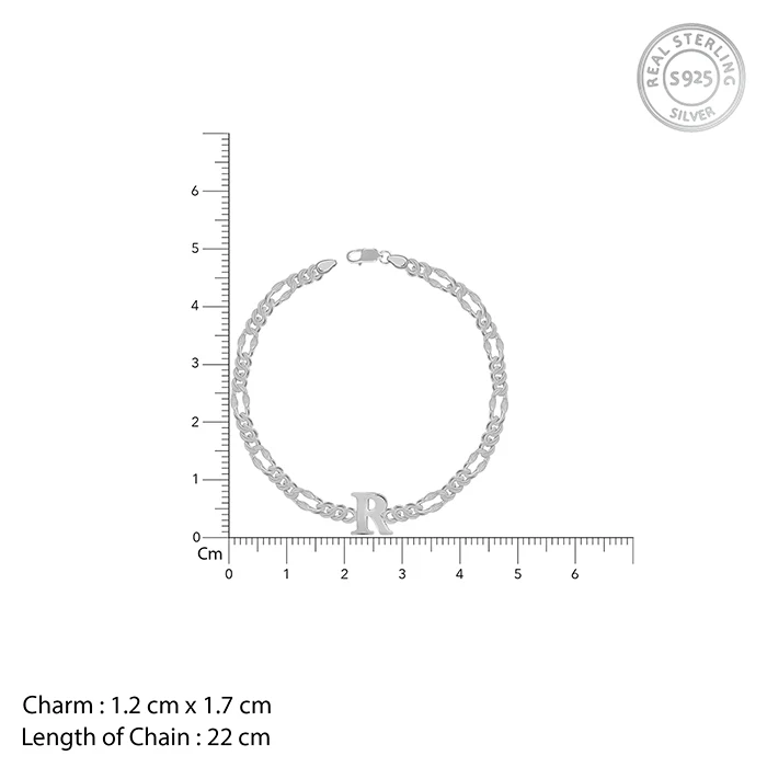 Silver Personalised Alpha Initial Bracelet For Him - Image 4