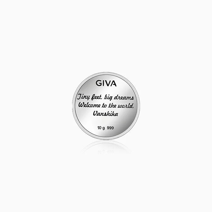 Silver Personalised Baby Birthday Coin - Image 5