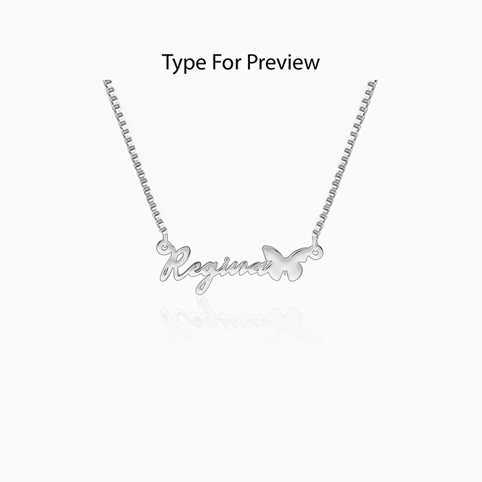 Silver Personalised Butterfly Pendant - Image 2