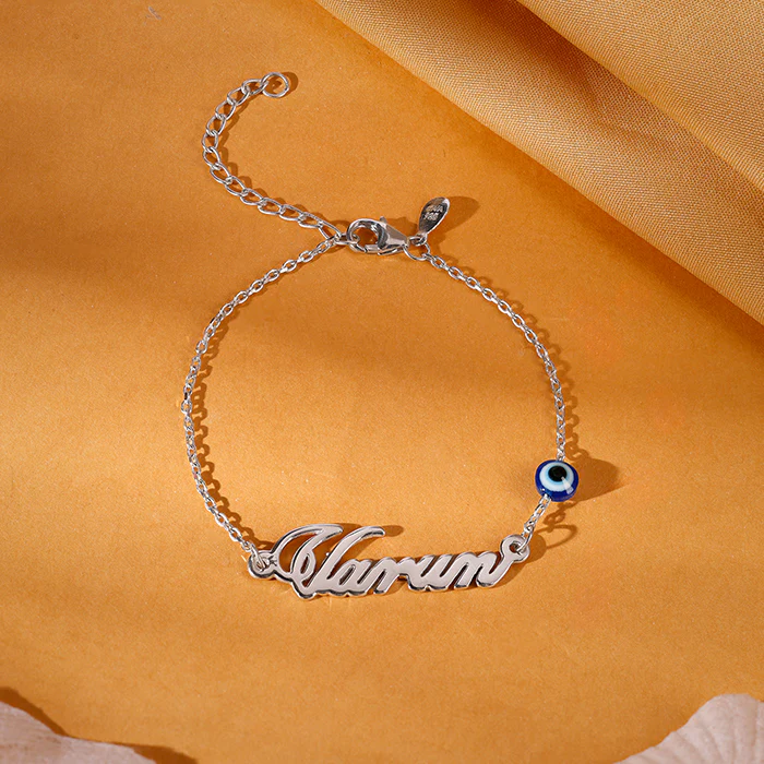 Silver Personalised Classic Evil Eye Bracelet - Image 2