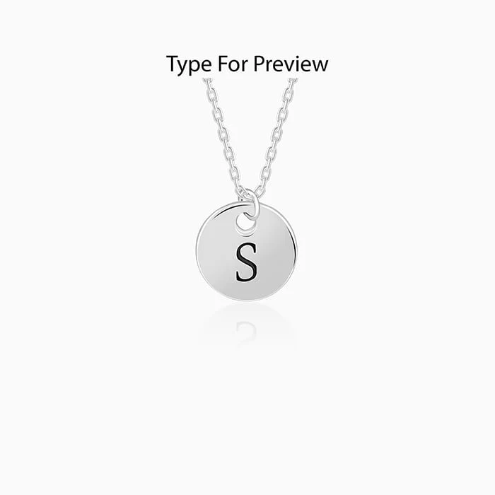 Silver Personalised Classic Initial Pendant with Link Chain - Image 2