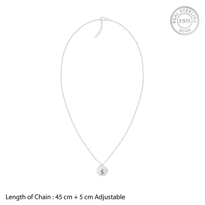 Silver Personalised Classic Initial Pendant with Link Chain - Image 6