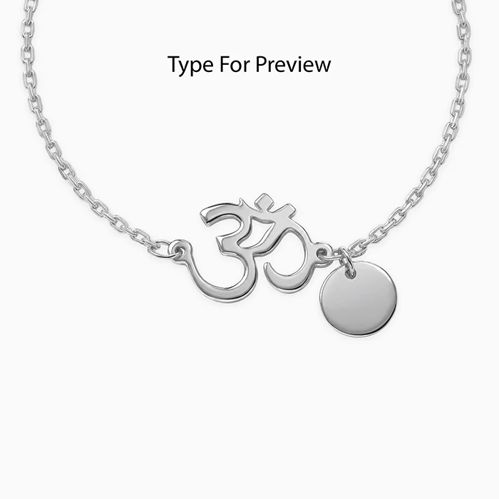 Silver Personalised Classy Om Heartbeat Bracelet