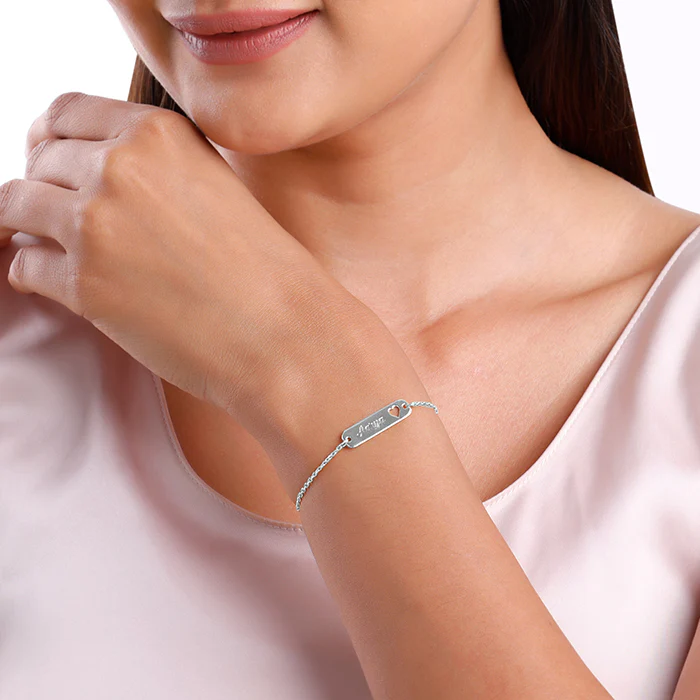 Silver Personalised Cosy Heart Bracelet - Image 3