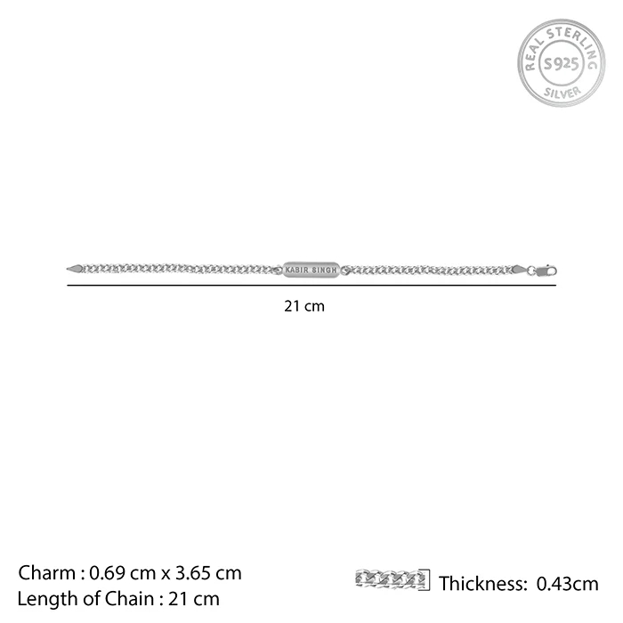Silver Personalised Cuban Bracelet for Him - Image 5
